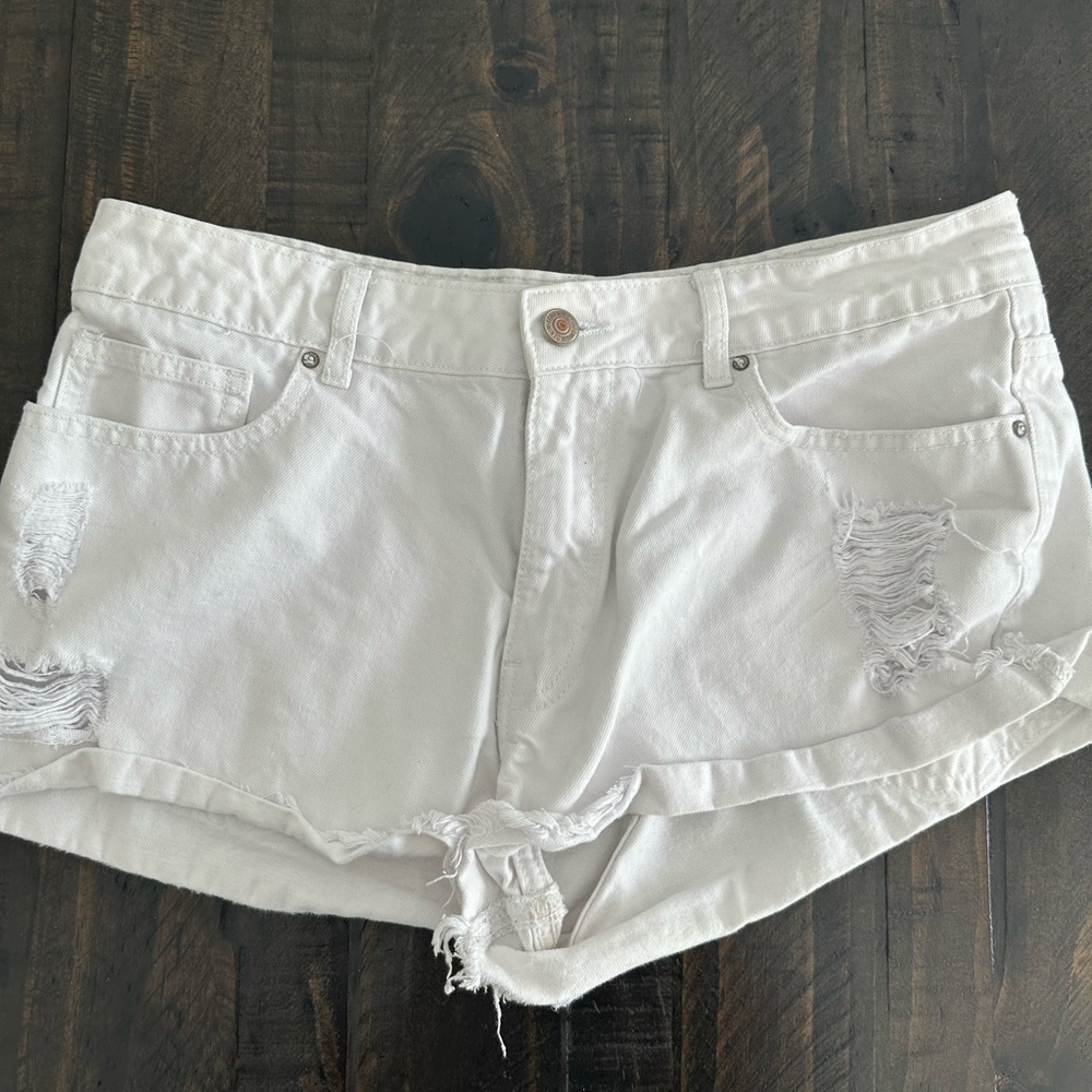Forever 21 White Jean Shorts